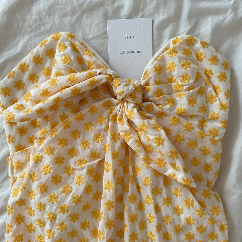 Significant Other Allure Strapless Embroidered Sunflower Maxi Dress, size 2, NWT - Picture 2 of 6